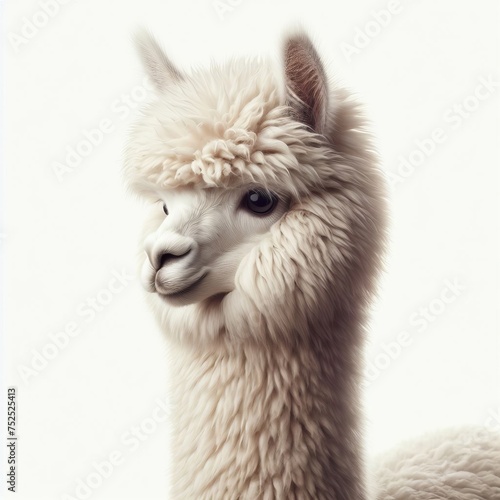 alpaca isolated on white  © Deanmon