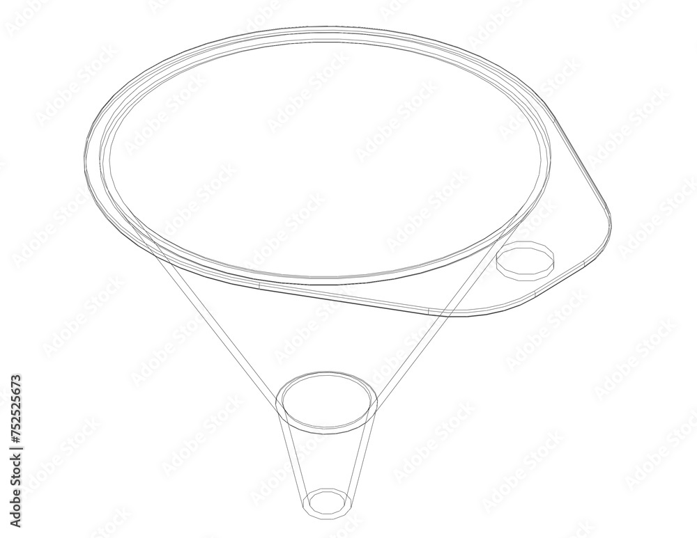Plastic Round Shaped Utility Funnel 3D print model Plastic Round Shaped Utility Funnel 3D print model