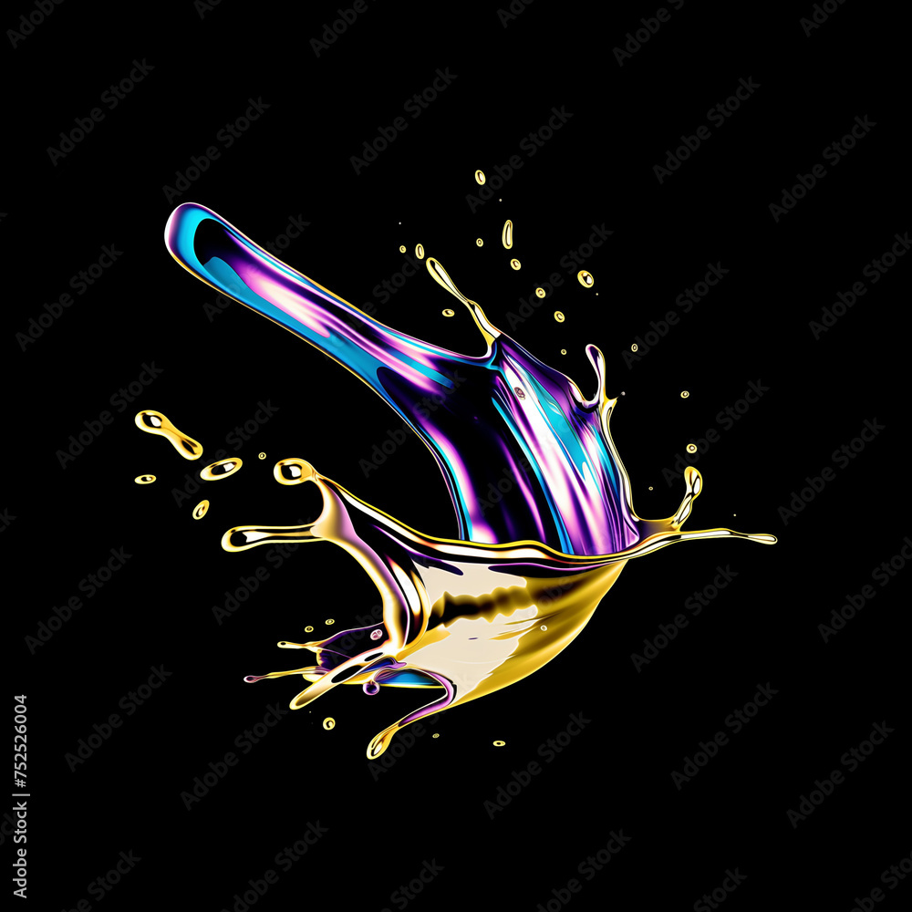 Fotografie 3d colorful holographic liquid