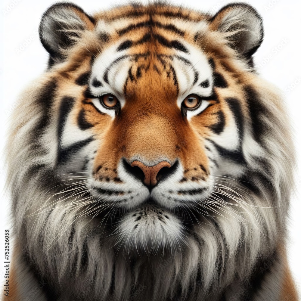 Fototapeta premium portrait of a tiger on white 