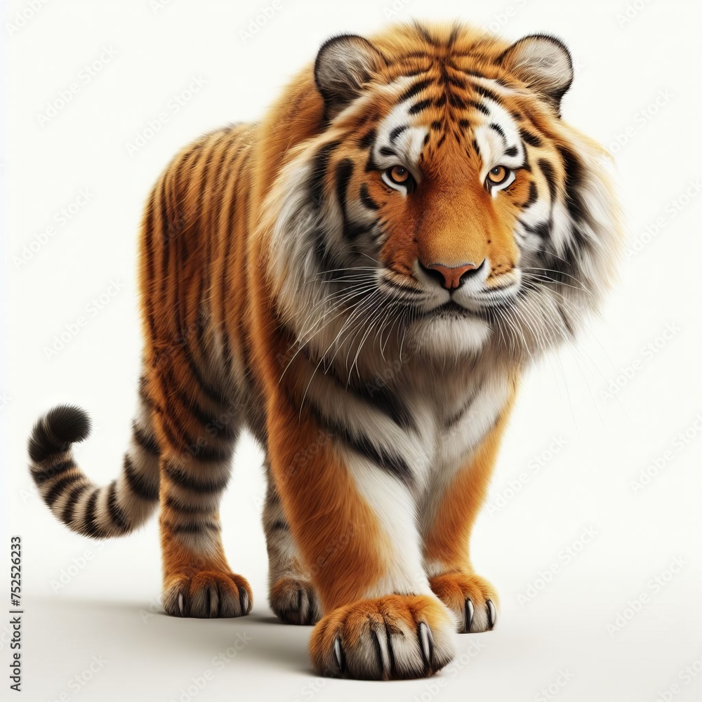 portrait of a tiger on white
