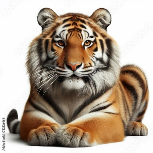 portrait of a tiger on white 