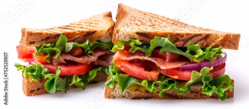 Delicious sandwich with lettuce and tomato, perfect for a quick lunch on the go