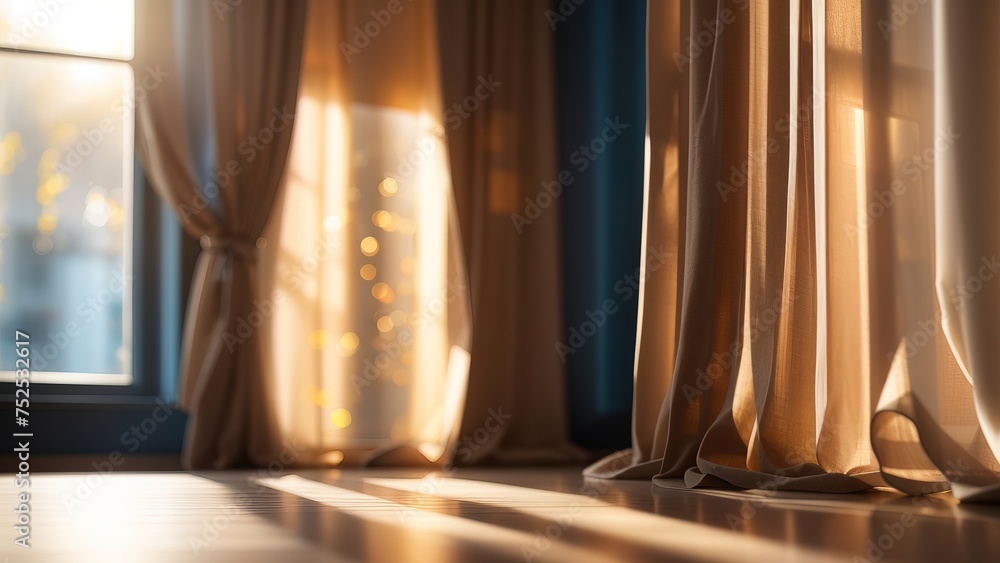 Window with curtains in a building Window with curtains in a building