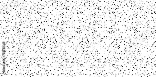 Snow, stars, twinkling lights, rain drops on black background. Abstract vector noise. Small particles of debris and dust. Distressed uneven grunge texture overlay.