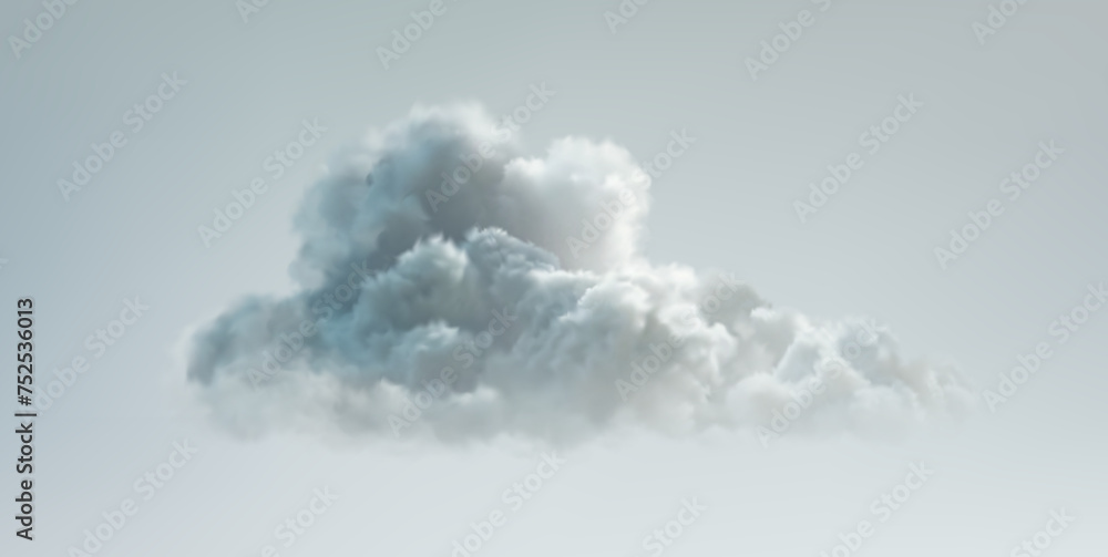 Realistic Clouds, Clear Background. Outdoor Nature Sky Scene. White Fluffy Clouds Isolated. Weather Cloudscape Design - obrazy, fototapety, plakaty 