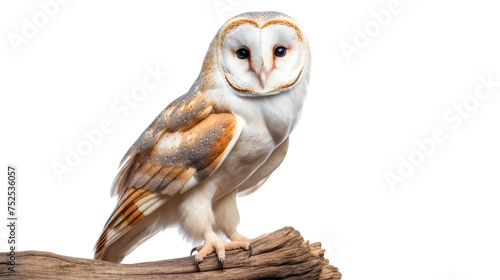 Barn Owl isolated on transparent a white background