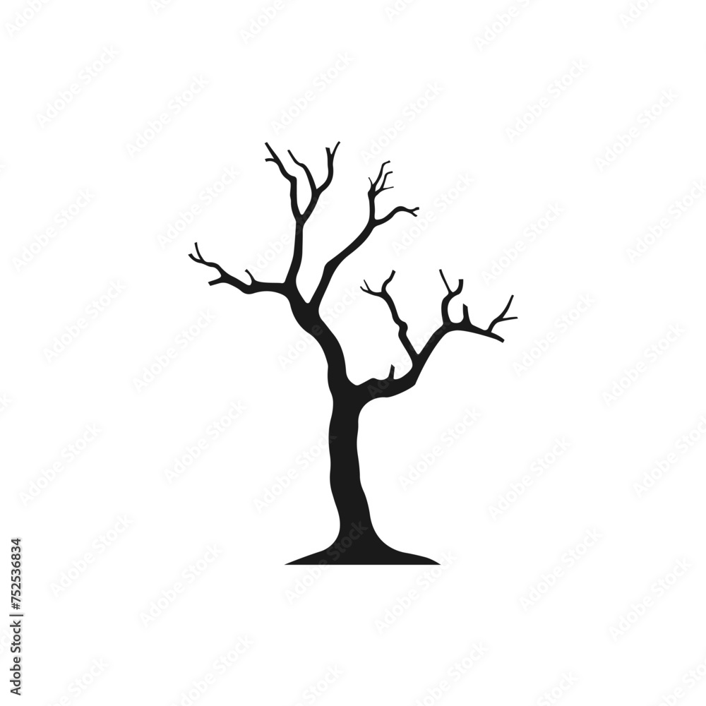 Dead tree. Leafless plant icon flat style isolated on white background. Vector illustration Dead tree. Leafless plant icon flat style isolated on white background. Vector illustration