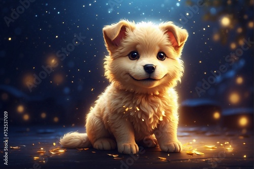 Cute Zodiac Puppy in Darkness © alexx_60