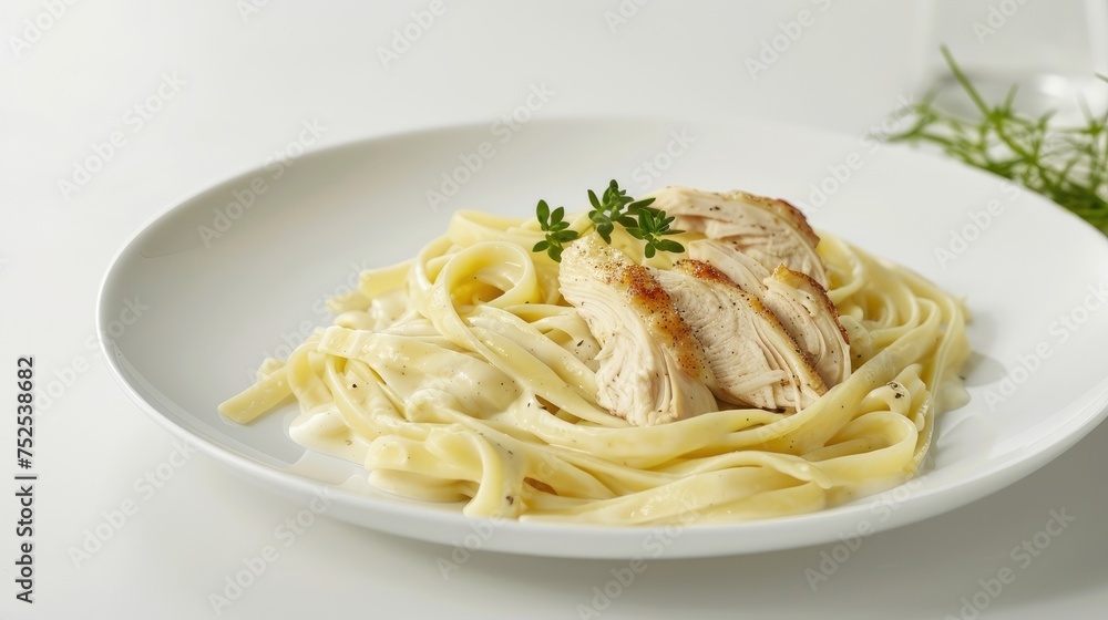 a pristine white plate, set against a backdrop of matching white background, desk, and wall, offering ample room for text or captions.