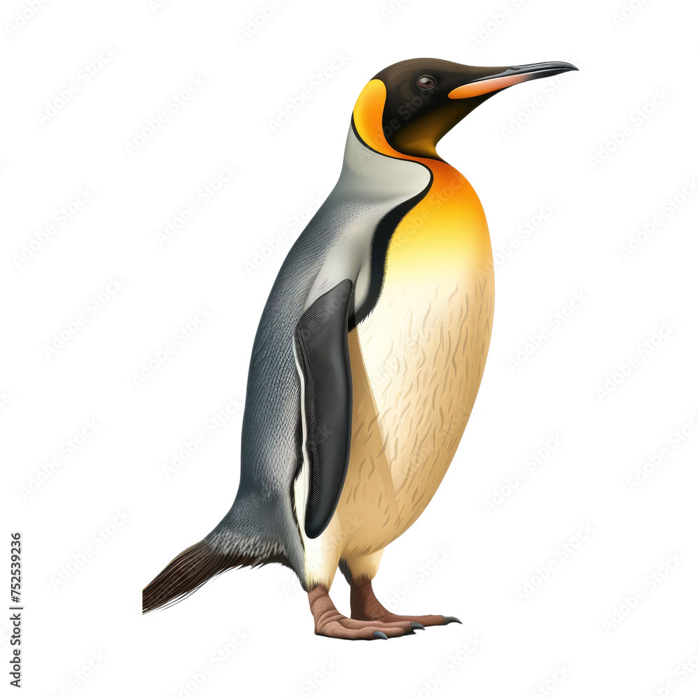Fototapeta premium King penguin isolated on transparent a white background