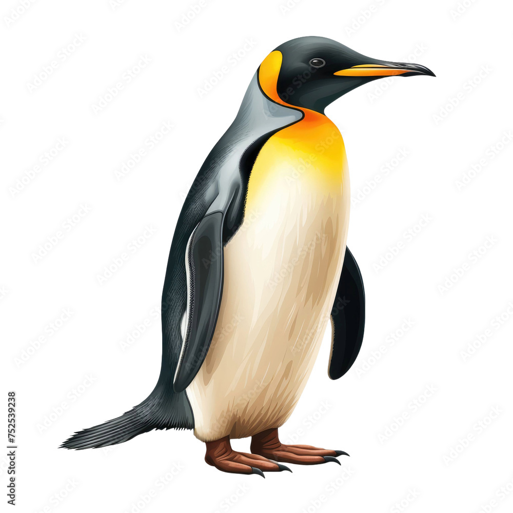 Fototapeta premium King penguin isolated on transparent a white background