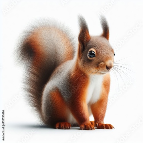 squirrel on white background 