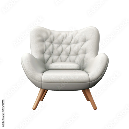 Modern armchair isolated on transparent a white background