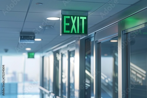 hospitall hallway with the sign exit