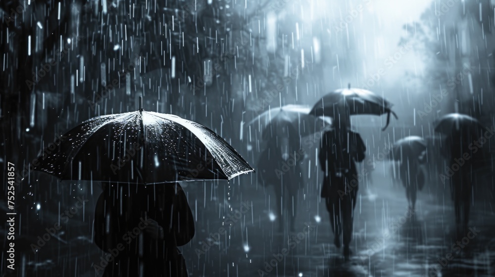lonely man under an umbrella in the rain in a big city, the atmosphere of rain and sadness with hopes lonely man under an umbrella in the rain in a big city, the atmosphere of rain and sadness with hopes