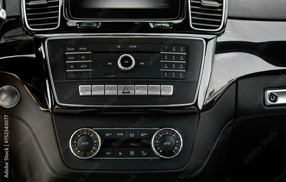 Inside the interior of a new car. Close-up Inside the interior of a new car. Close-up