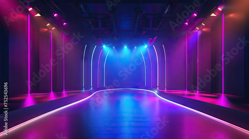 A dynamic and energetic stage design crafted to energize product demonstrations  incorporating dynamic lighting effects and pulsating visuals