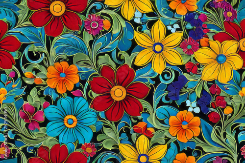 seamless pattern with flowers created with generative AI software