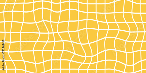 Twisted Groovy Checkerboard Pattern Colorful Background, Abstract Vector Pattern. Vintage Aesthetic.