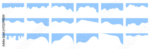 Assortment of diverse shapes for website header or footer. Separator template for design layout on a landing page. Simple headline in vector flat style