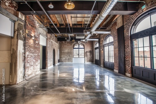 Spacious and Raw Industrial Loft Space with Exposed Brick and Beams