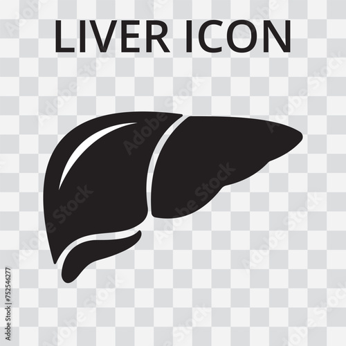 Liver icon.  Human liver vector icon isolated on transparent background. Human liver icon with gallbladder flat vector icon for medical apps and websites design.
