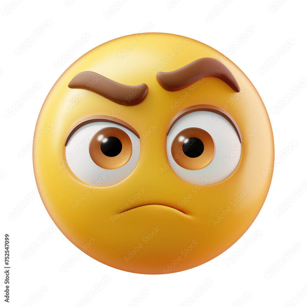 emoji of a angry face with raised eyebrow