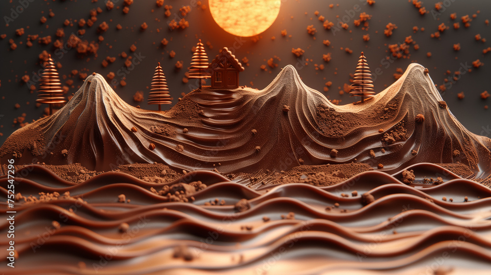 A Chocolate World Background art representation A Chocolate World Background art representation