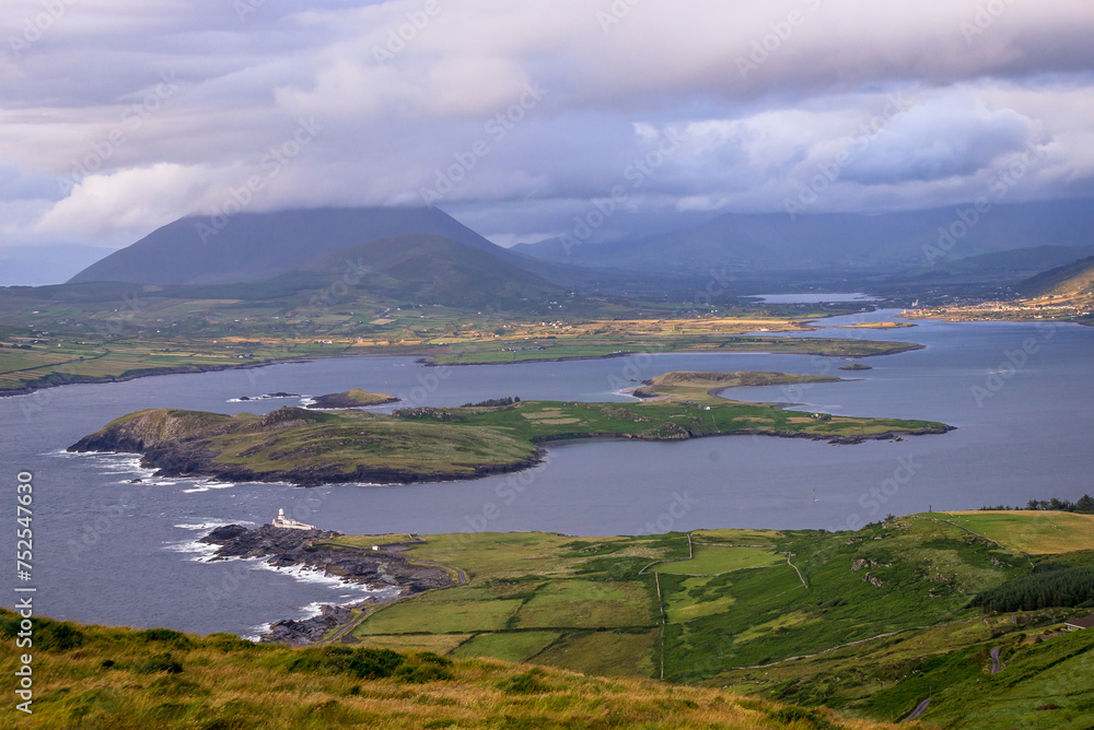 Sunset scene at Valentia Island on Ring of Kerry in Ireland, Wild Atlantic Way