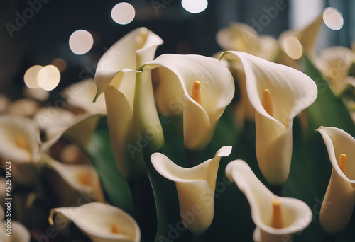 Beautiful Calla Llilies bokeh background photo