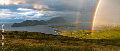 Obraz na płótnie Sunset scene at Valentia Island on Ring of Kerry in Ireland, Wild Atlantic Way w salonie