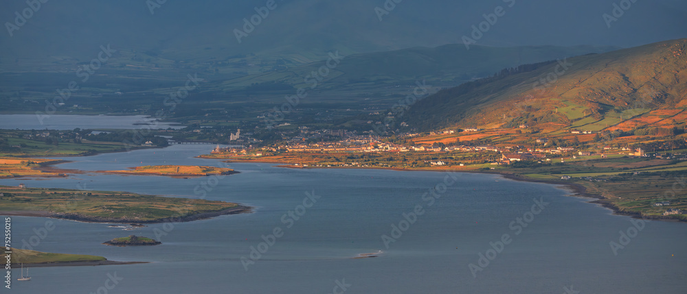 Sunset scene at Valentia Island on Ring of Kerry in Ireland, Wild Atlantic Way