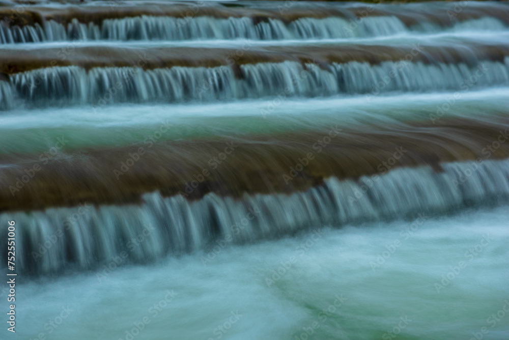 rippling cascades, waterfall, blurry water - obrazy, fototapety, plakaty 