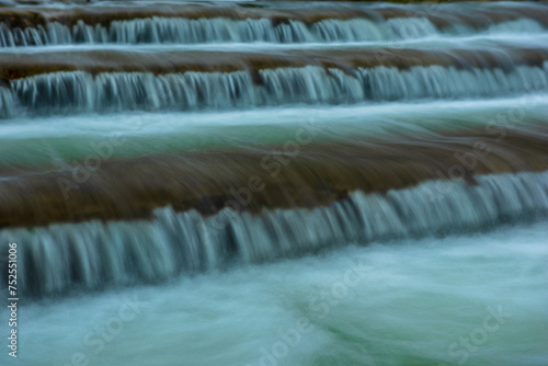 rippling cascades, waterfall, blurry water