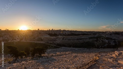 Sunset Timelapse Jerusalem The Mount of Olives