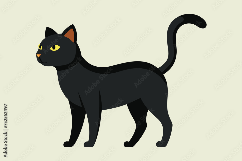 Graceful Cat Portrait vector illustration