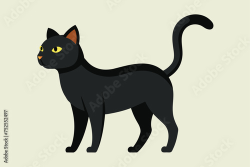 Graceful Cat Portrait vector illustration