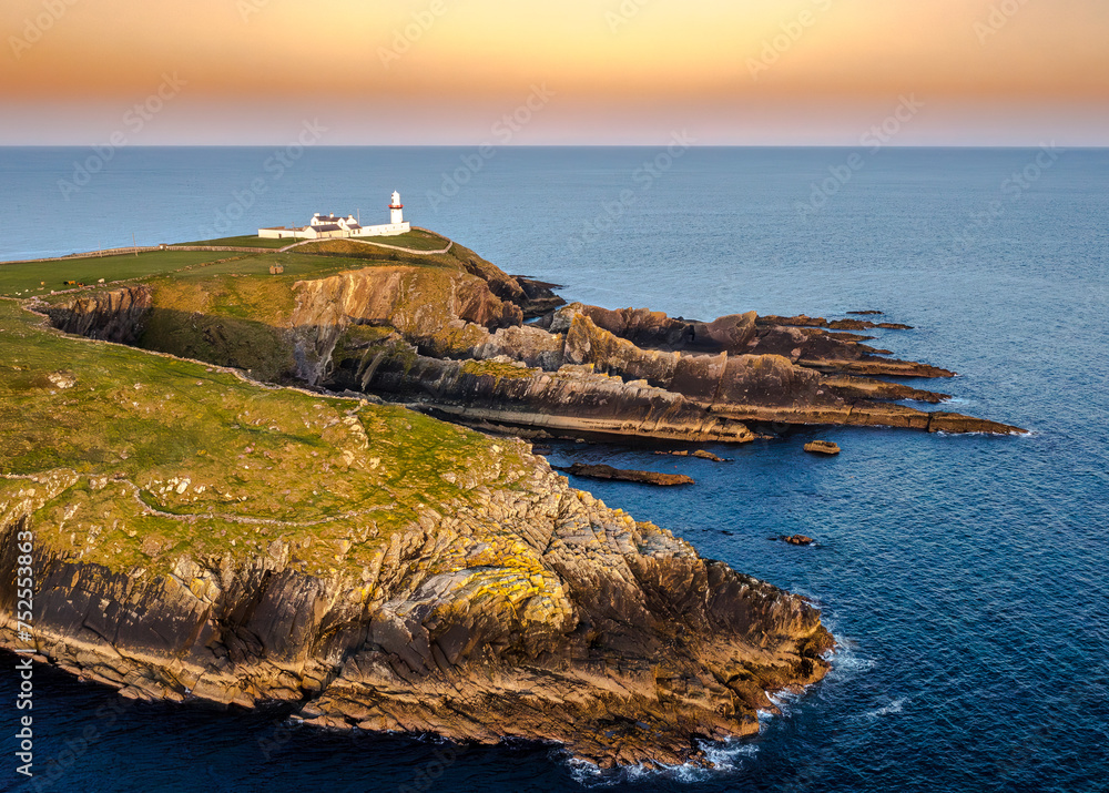 Sunset scene at Galley Head Lighthouse in County Cork Ireland