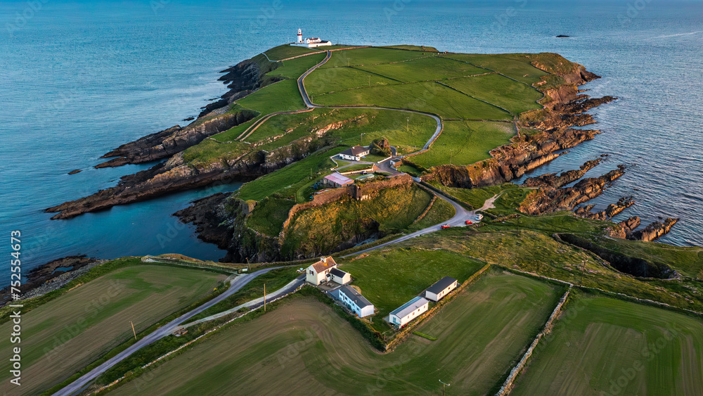 Sunset scene at Galley Head Lighthouse in County Cork Ireland