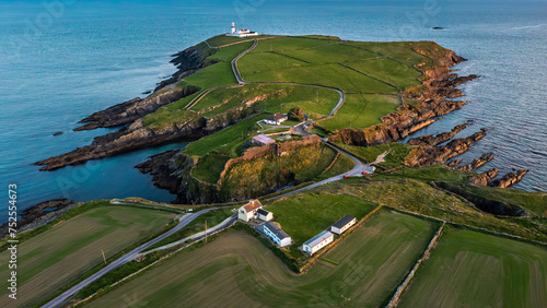 Obraz na płótnie Sunset scene at Galley Head Lighthouse in County Cork Ireland w salonie