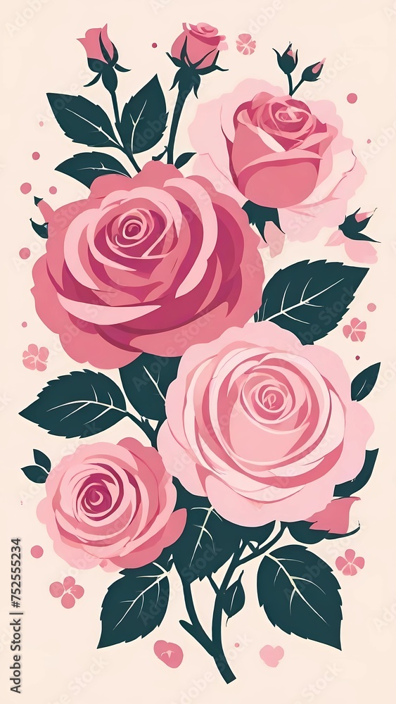 Shabby Chic Elegance: Pink Roses and Vintage Ephemera
