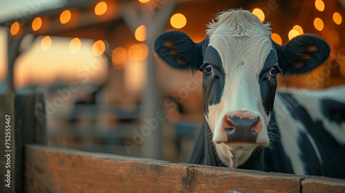 a domestic cow grazing in a field