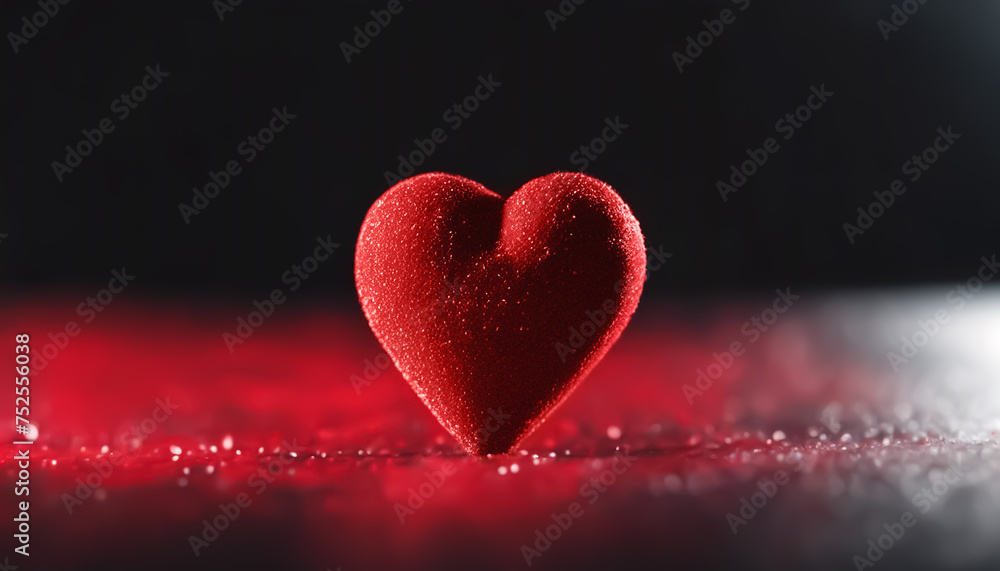 Red heart. Creative heart on a black background close up Red heart. Creative heart on a black background close up
