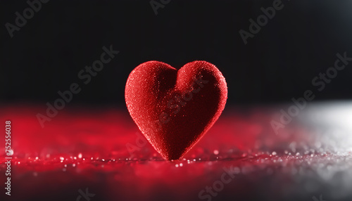 Red heart. Creative heart on a black background close up