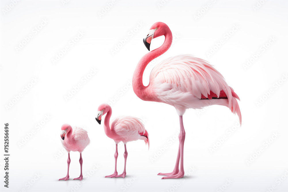 Fototapeta premium pink flamingo isolated on white