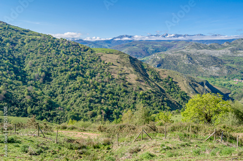 Mountain landscape in the Sierra de Cantabria, northern Spain photo