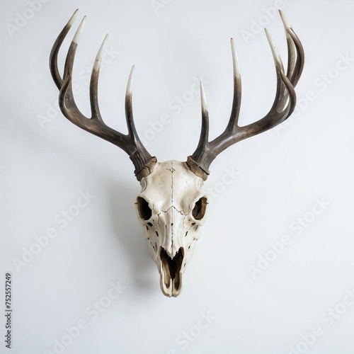 deer head skull isolated white 