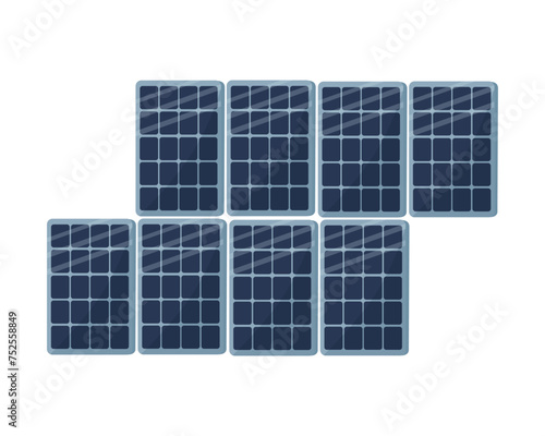 Solar panel , alternative electricity source, concept of sustainable resources. White Background.