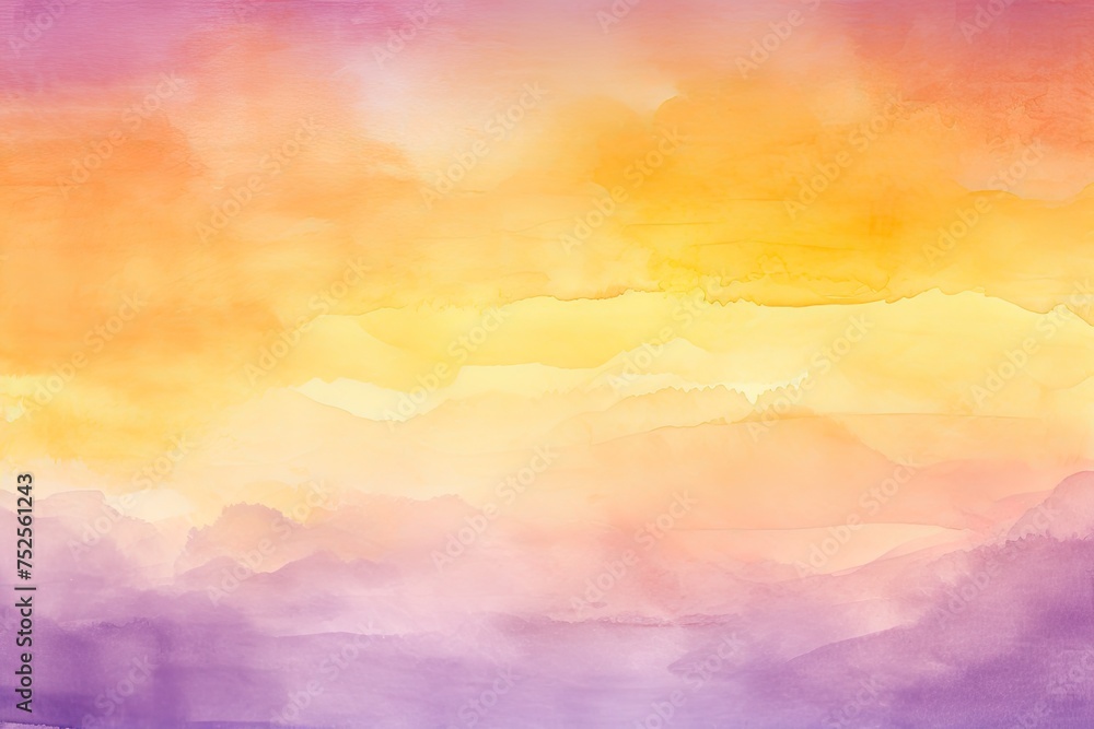Abstract Watercolor Background with a Stunning Orange and Purple Sunset Sky. Perfect for Bright